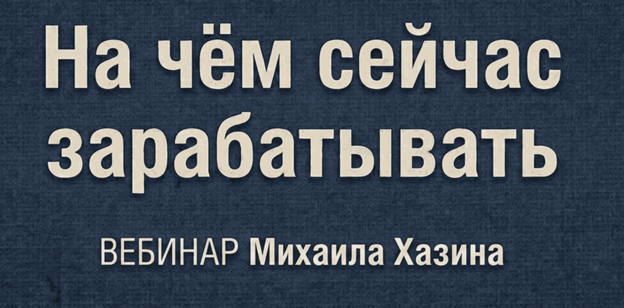 Михаил Хазин - На чем сейчас зарабатывать